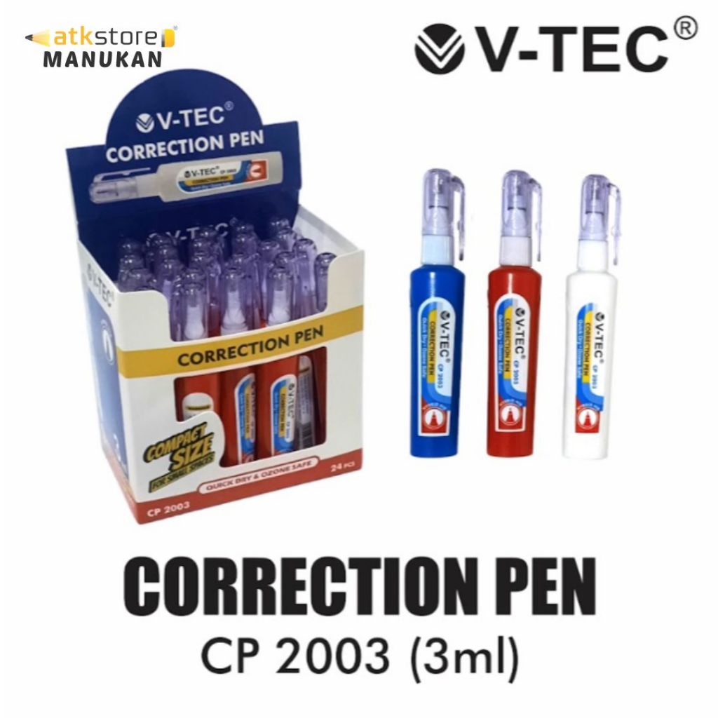 

Tipe X Cair V Tec Correction Pen CP 2003 / 3 ml