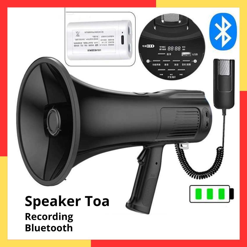 Speaker Toa Outdoor Mini Bluetooth Megaphone Recording 350s MicroSD USB 100W Murah