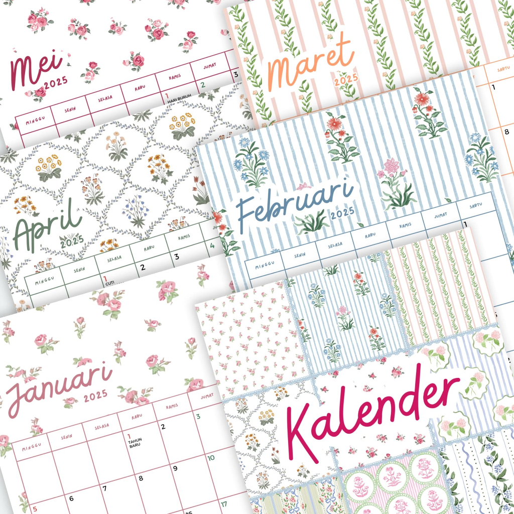 

Kalender Planner 2025 / 2026 - Shabby Chic - Kalender Meja / Kalender dinding / Loose Leaf
