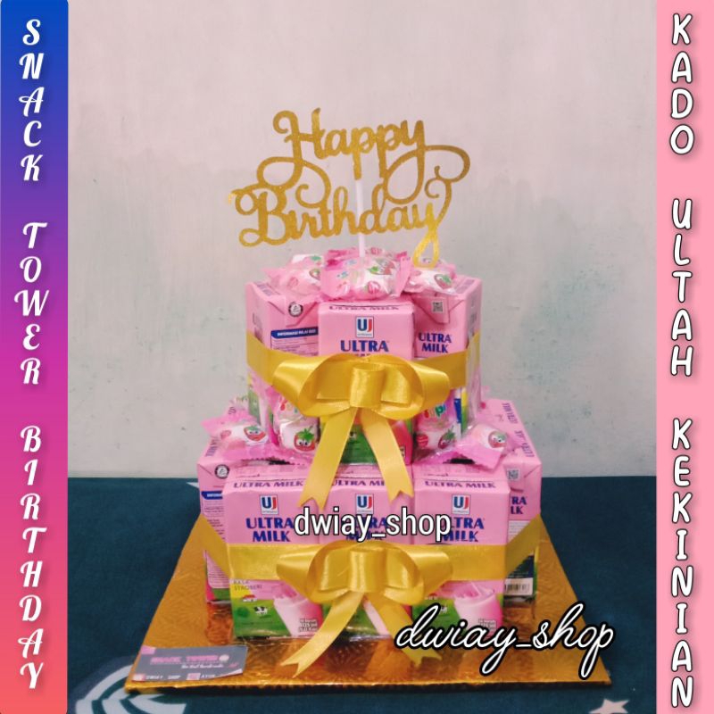 

SNACK TOWER BIRTHDAY / KUE ULTAH TERBARU / HADIAH ULTAH / HADIAH WISUDA / HAMPERS ULTAH