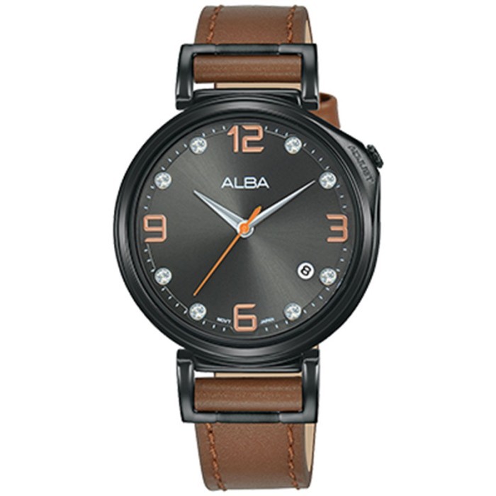 Jam tangan wanita ALBA AG8J21 original tali kulit waterproof bergaransi resmi