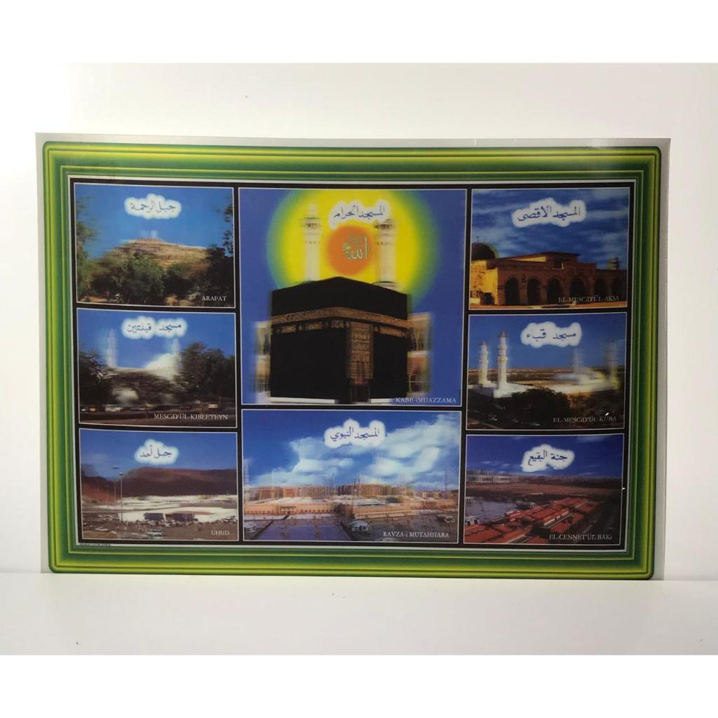 PAJANGAN GAMBAR POSTER 3D KABAH UKURAN 34x24cm (PxT) TAMPA BINGKAI- B