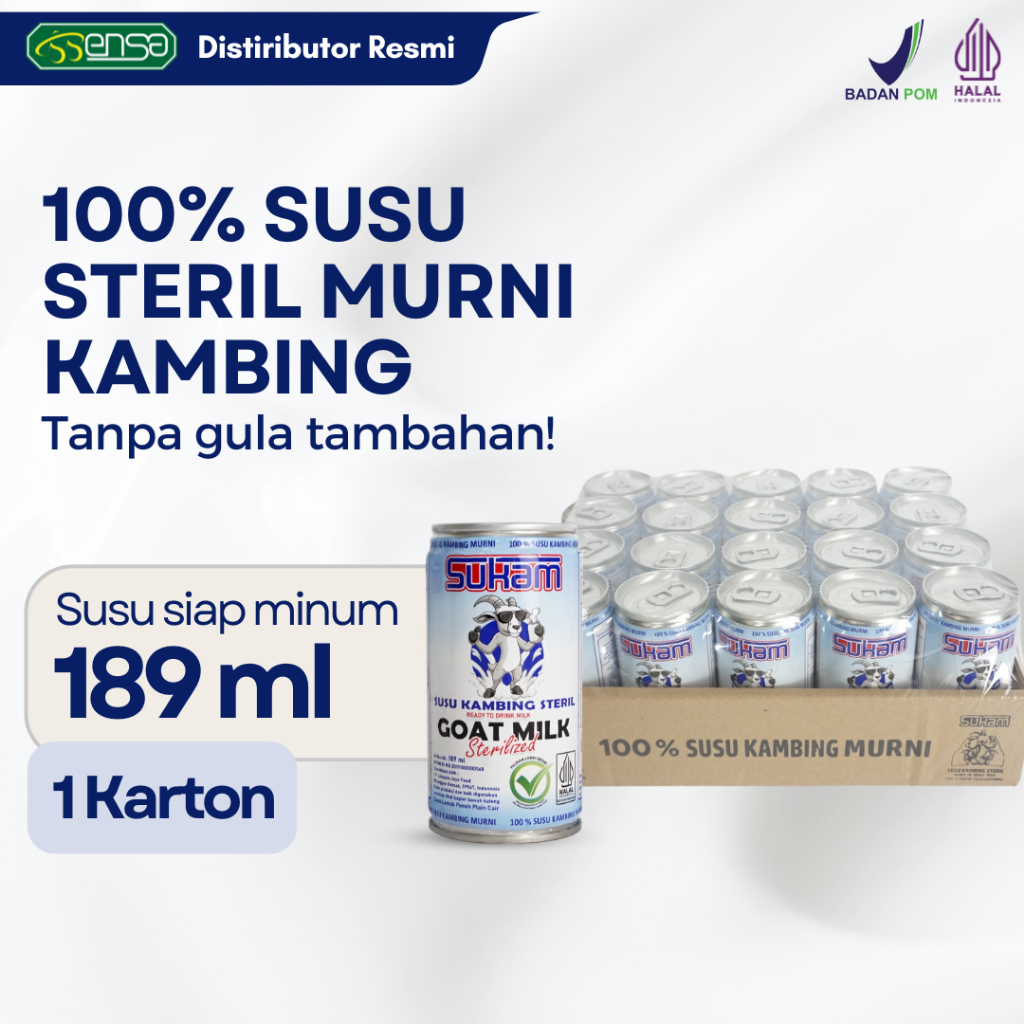 

Susu Steril Kambing SUKAM 1 Karton isi 20 Kaleng