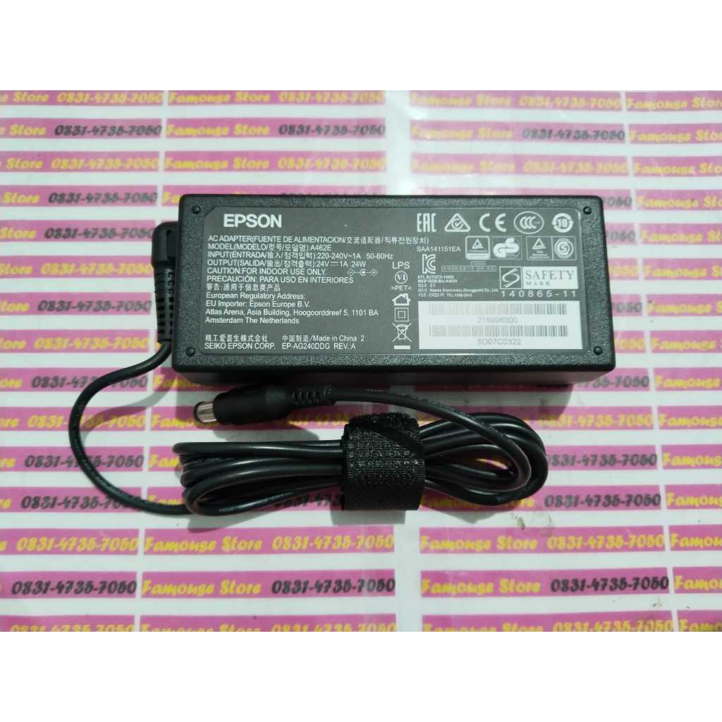AC Adaptor EPSON Scanner Workforce DS410 DS520 DS530II DS570WII
