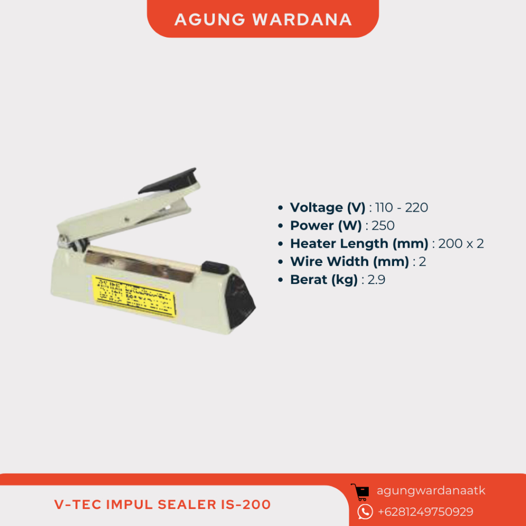 V-TEC IMPULSE SEALER IS-200