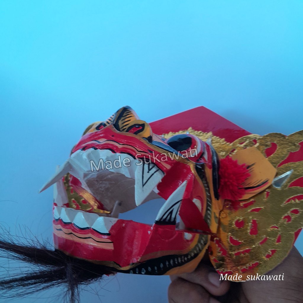 Kepala Barong Macan Bali Kerajinan Kayu Ukiran Hiasan Barong