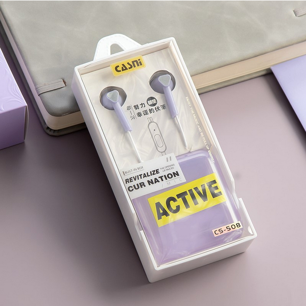 SET Earphone Headset ACTIVE Casni High Quality Headset + Tempat Headset Super Bass Gaming