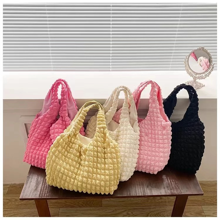 Ready Shoulder Bag Bubble Totebag Wanitatas Kain Kanvas Totebag Shoulder Bag Polos Wanita Korea Fash