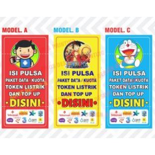 BANNER SPANDUK KONTER PULSA DAN KUOTA  - Biru Muda, 100X40 DAPAT 1