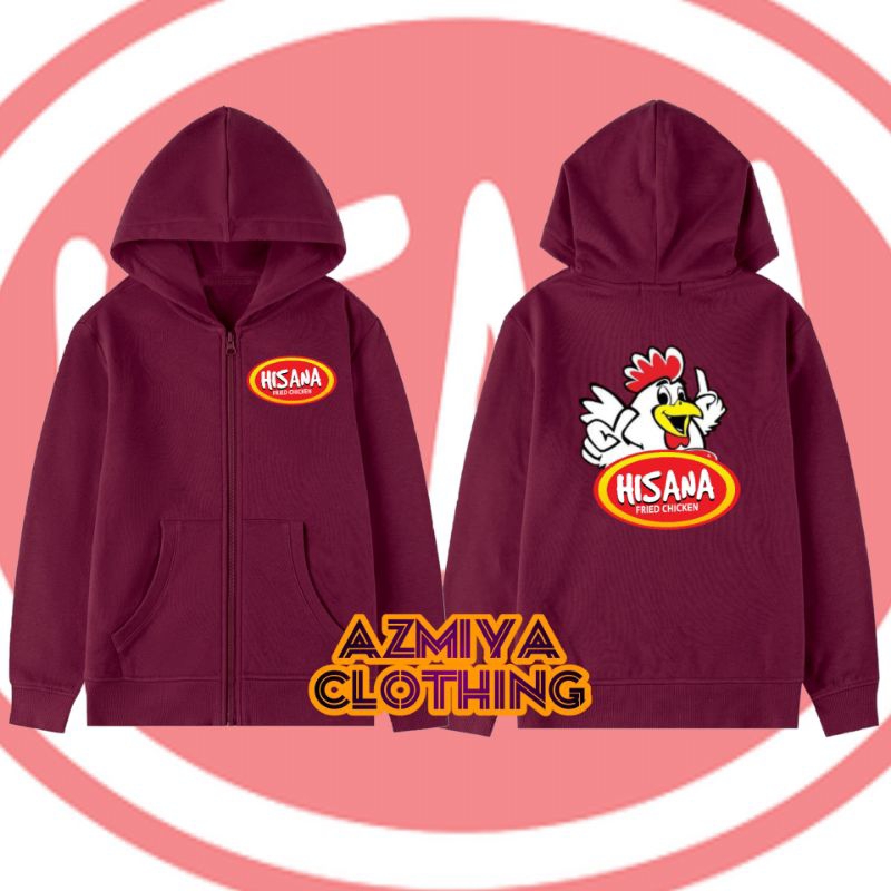 Hoodie zipper resleting anak Hisana Fried chicken logo 3