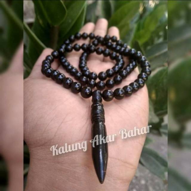 KALUNG AKAR BAHAR HITAM LEONTIN AKAR BAHAR DIM 8MM