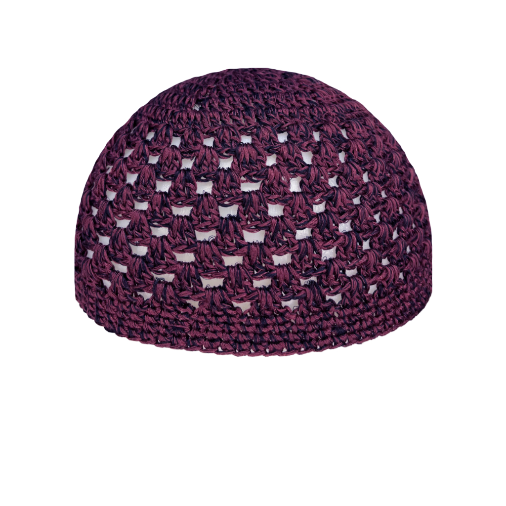 Basmala - Kopyah Rajut Yaman Aneka Warna Perlengkapan Sholat Peci Rajut Maroon Dewasa