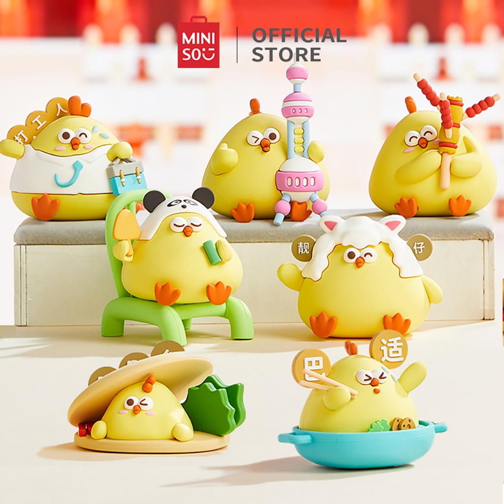 Miniso Dundun City Series Surprise Box Figure Kotak Buta Surprise Box Figure Blind Box Ornamen Lucu