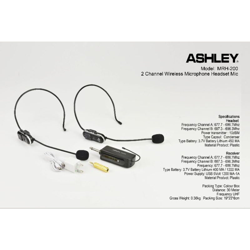 Mic Wireless Headset Ashley Original / Mic Wireless Ashley Bando