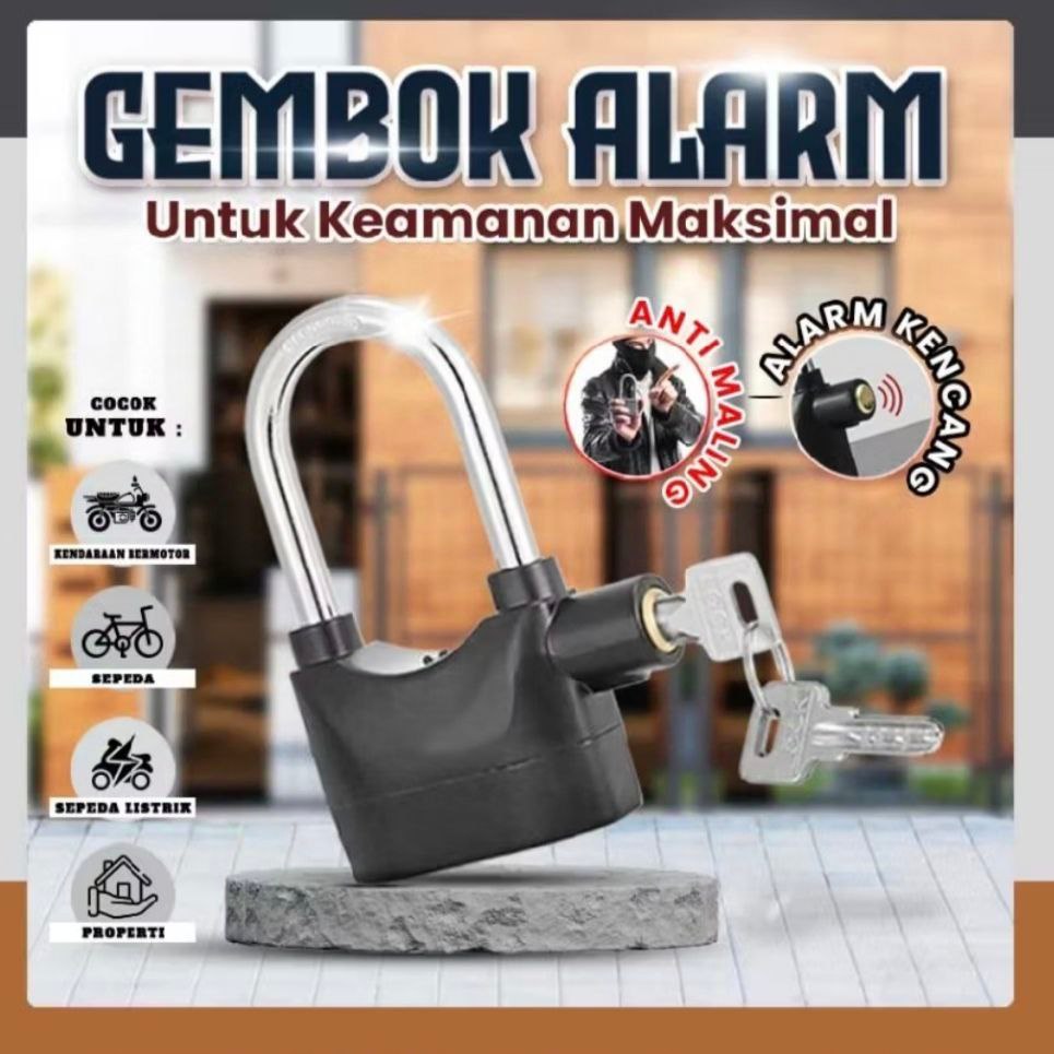 Gembok Alarm Cakram Sepeda Motor dan  Pagar Anti Maling