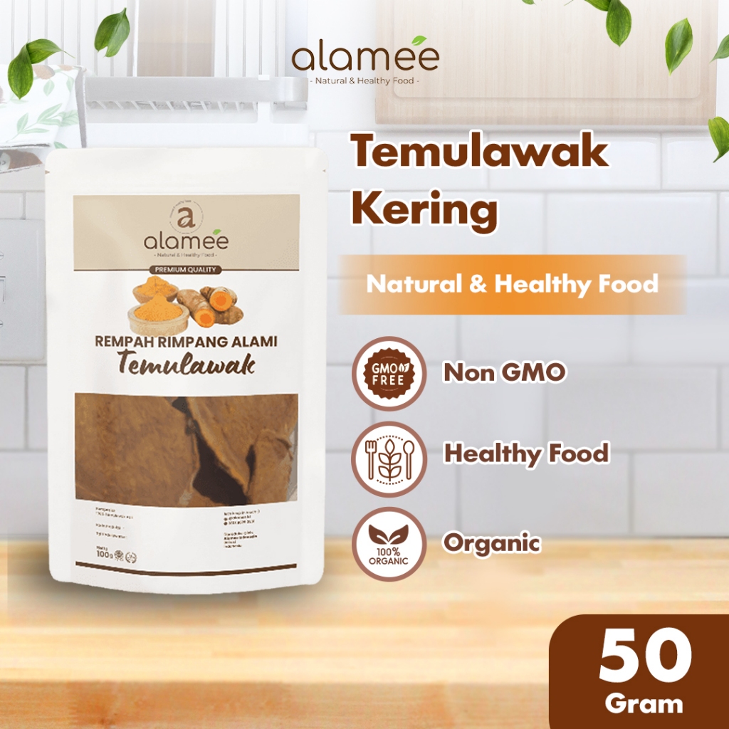 

ALAMEE Temulawak Kering Dried Curcuma Iris Rempah Organik Temu Lawak Bumbu Masakan Seasoning 50gr