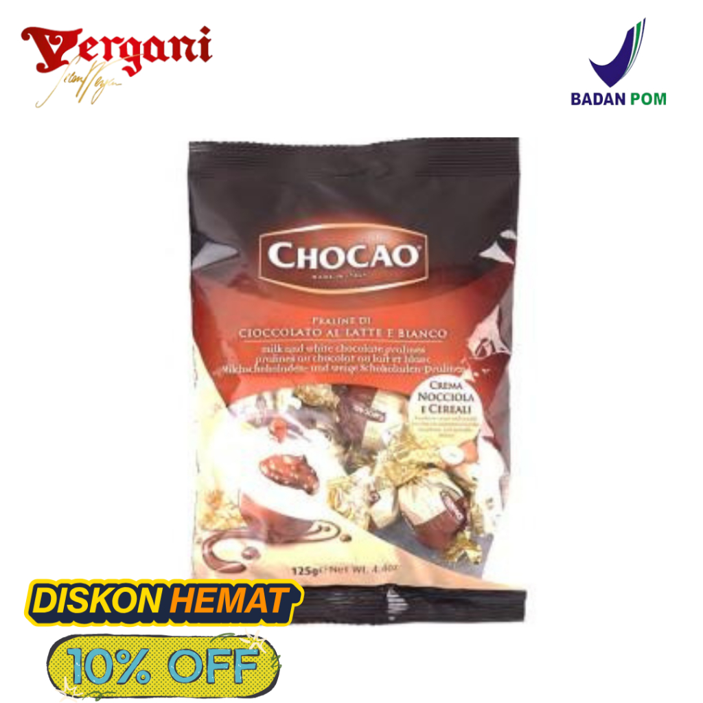 

Vergani Chocao Crema Nocciola e Cereali (White and Choco) | Coklat Italia | 100gr