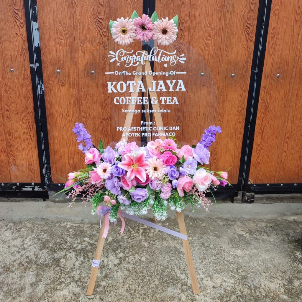 (EXTRA LARGE) Standing Flower Bouquet Acrylic Buket Bunga Artificial