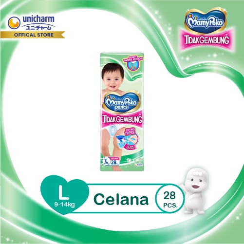 MamyPoko Pants Tidak Gembung - L 28 - Popok Celana