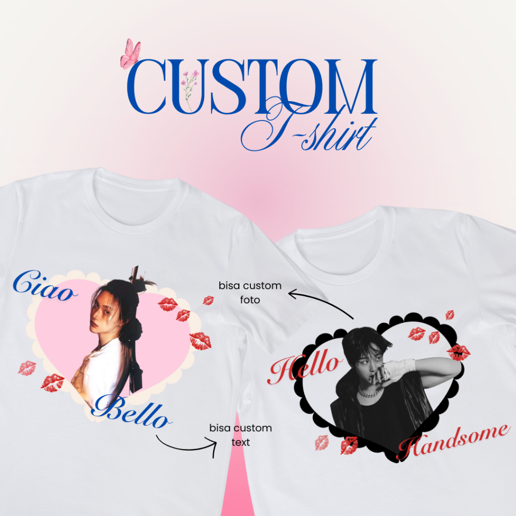[BEBAS CUSTOM] Kaos Custom Pacar Boyfriend Girlfriend Teman Lucu T Shirt Aesthetic Love Bucin