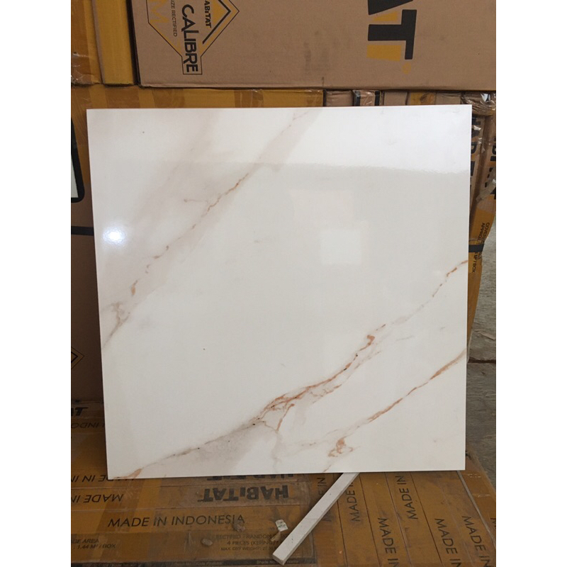 keramik 60x60 lantai dinding gold motif carara calcata cutting marmer granit putih cream rectified t