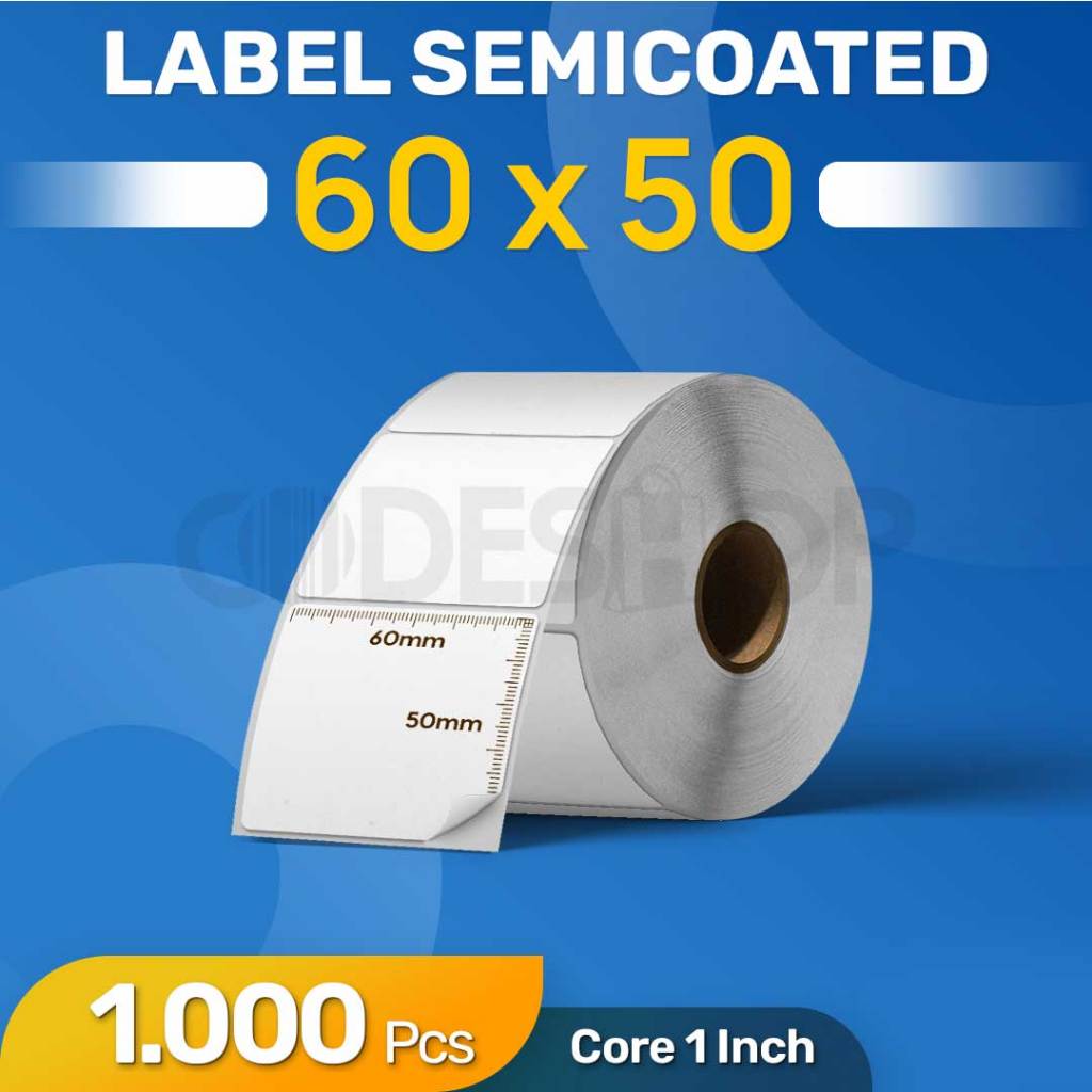 

Stiker Label Semicoated 60x50 mm 1 Line isi 1000 Pcs Gap Perforasi