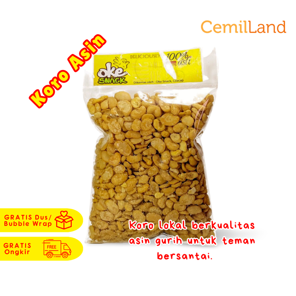 

Kacang Koro Kupas Asin Original Oke Snack Cemilan Murah Kacang Kacangan