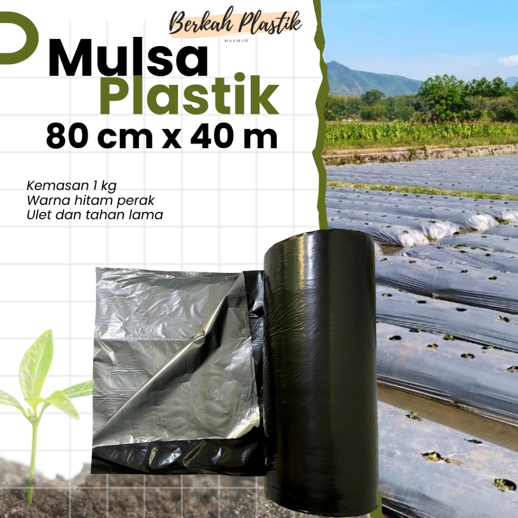 Plastik Mulsa Hitam Perak Ukuran 80 CM X 40 M Ulet Awet Murah