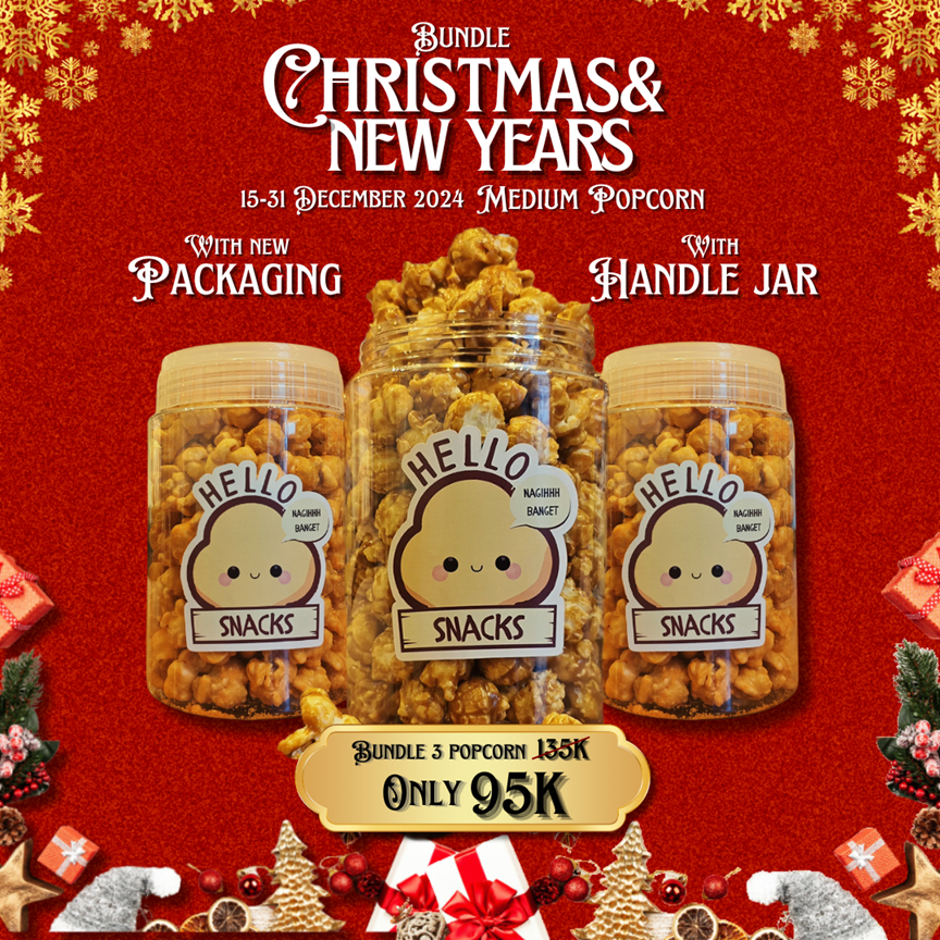 

(Trio Caramel) Caramel Popcorn Hello! Bundle - Toples Medium (Christmas Edition)