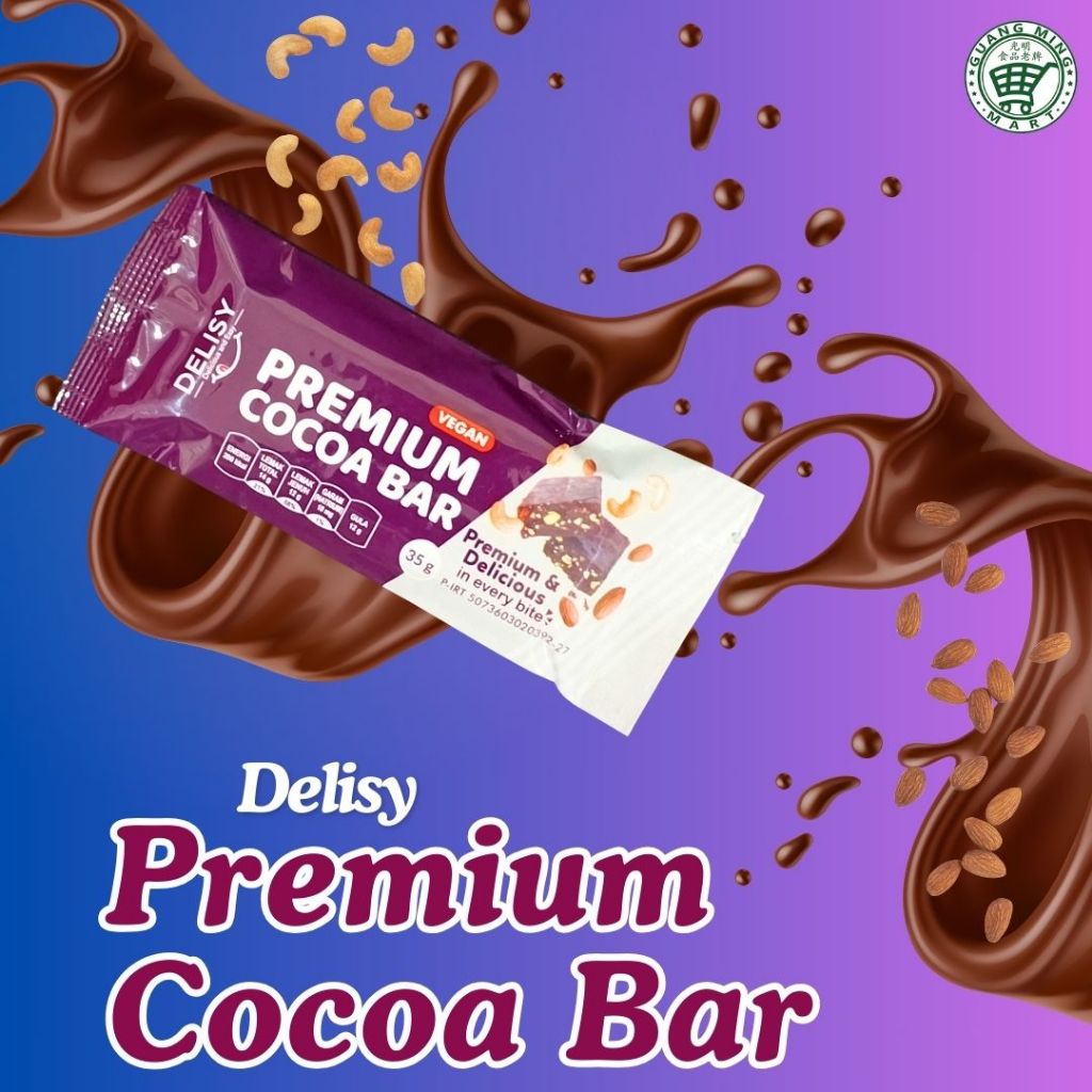 

Delisy PREMIUM COCOA BAR Vegetarian | Coklat Vegan