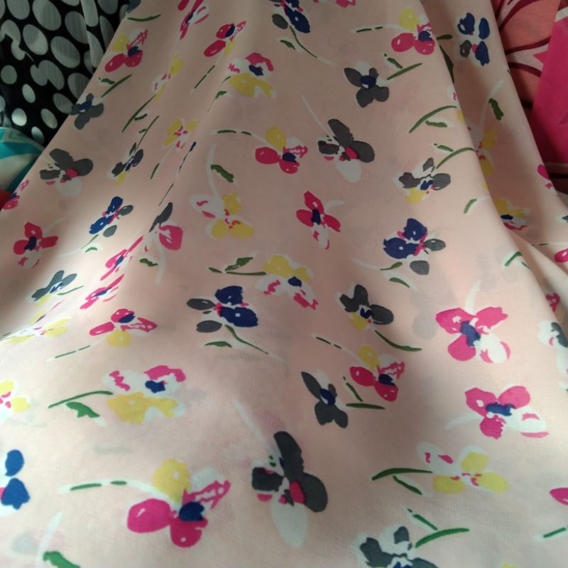 Kain sifon premium | Harga/0,5m | bahan sifon motif bunga | bahan sifon motif | kain sifon motif ...