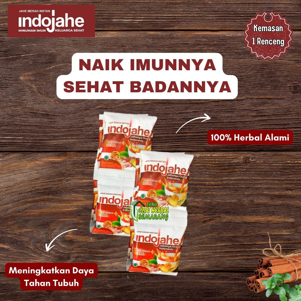 

INDOJAHE | Indojahe Renceng Isi 10 Sachet | Indojahe Minuman Serbuk Jahe Merah Madu Gingseng Instan | Membantu Mengatasi Masalah Kolesterol & Melancarkan Prerdaran Darah