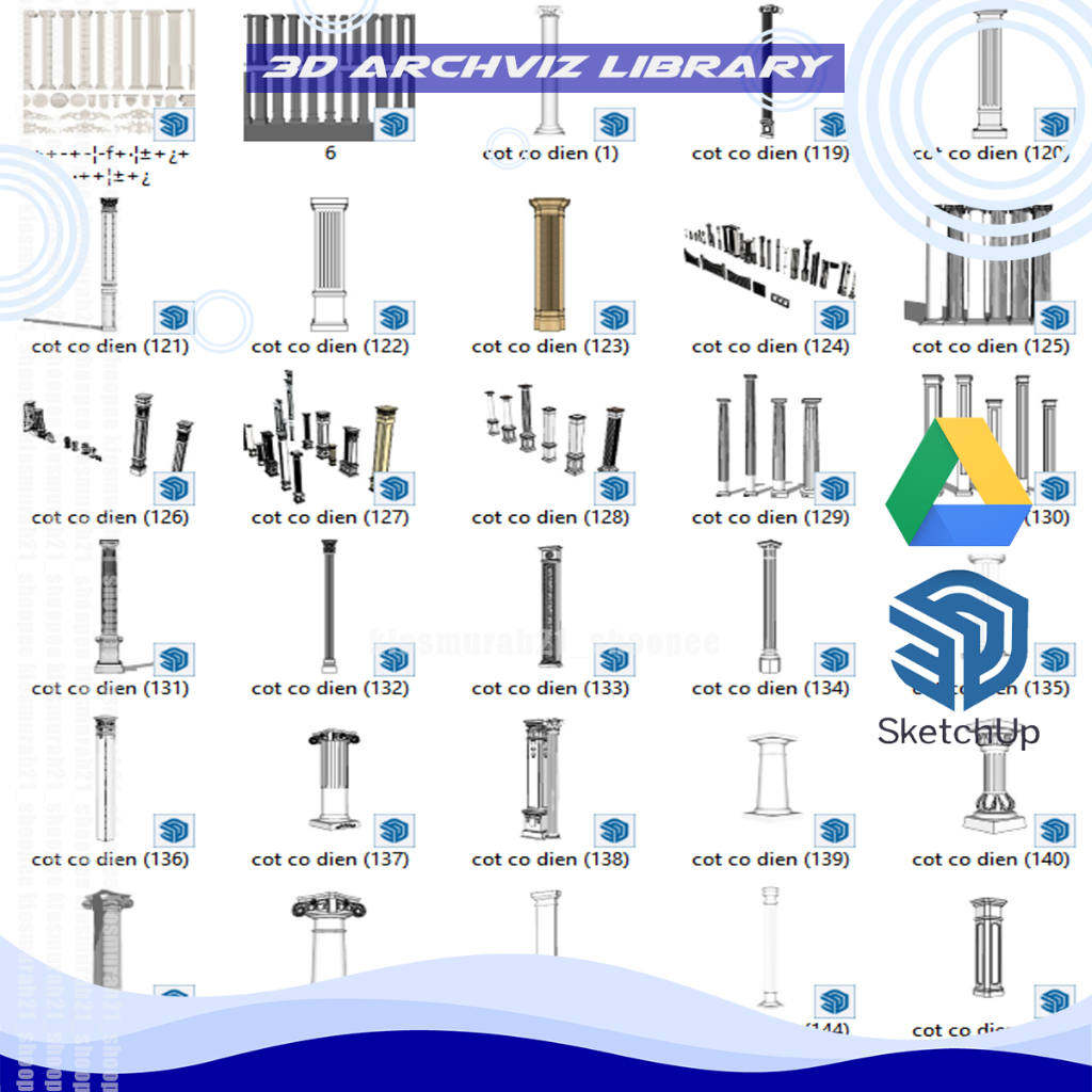 202 Column Sketchup Model Asset Library