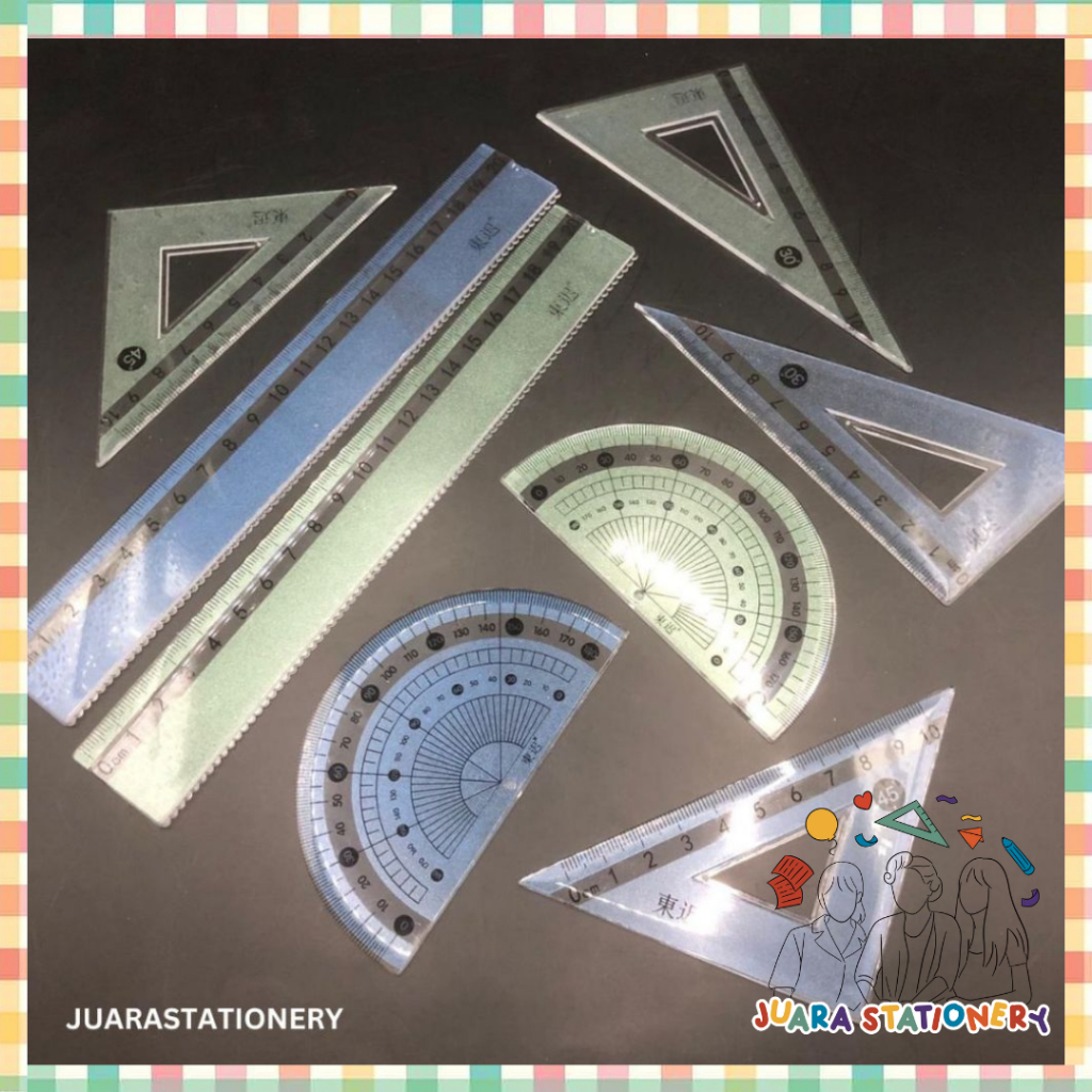 

(3180) RULER PENGGARIS SET ISI 4 PENGGARIS BUSUR DERAJAT MISTAR SIKU MATEMATIKA RLPS2 RLP S2 RL PS2 SEGITIGA