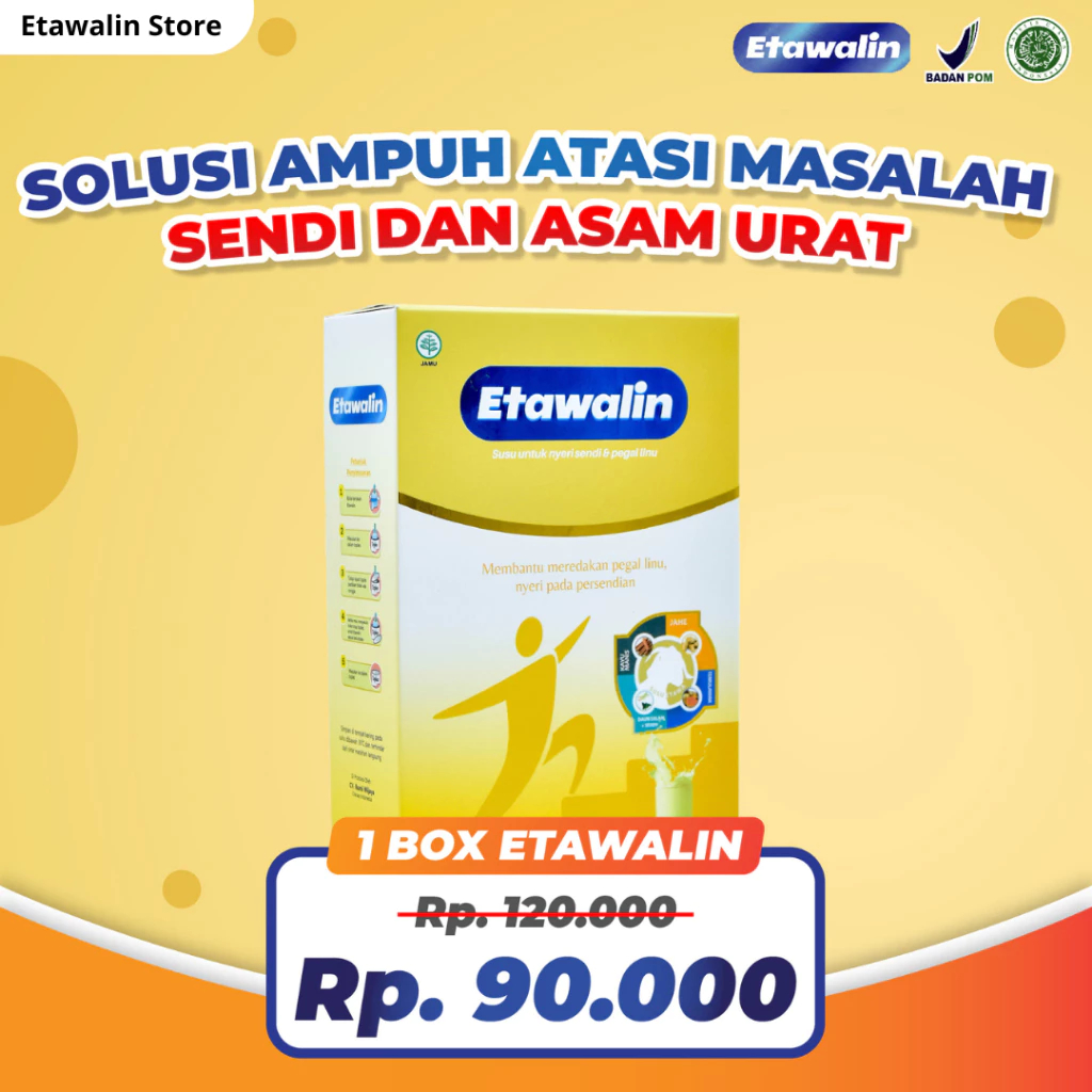 

[ DISKON 1 BOX ] Etawalin Susu Etawa Herbal Atasi Nyeri Sendi dan Asam Urat No.1 Di Indonesia