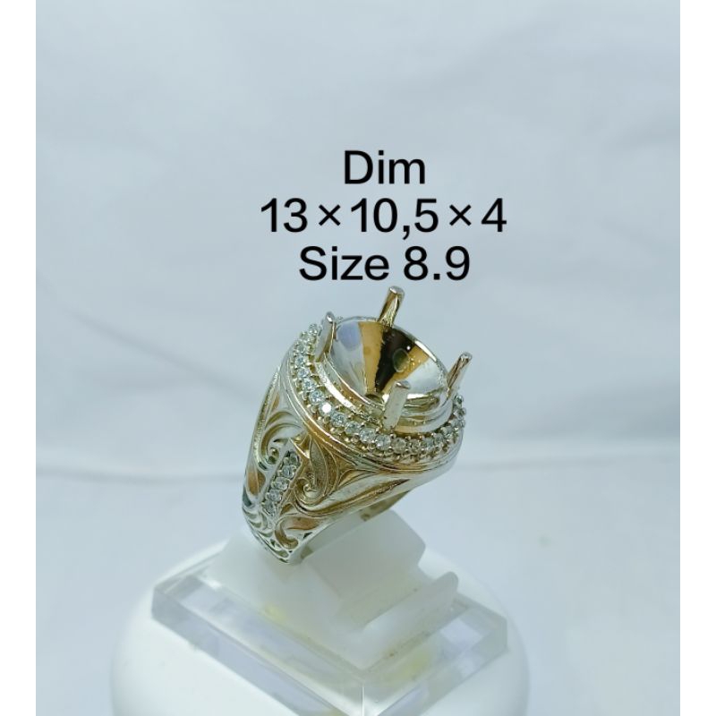 Ring cincin/emban alpaka zirkon dim oval/bulet(spesial)