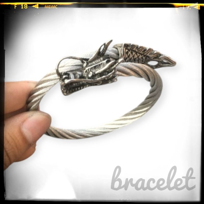 Gelang NAGA Titanium Pria Cowok macho