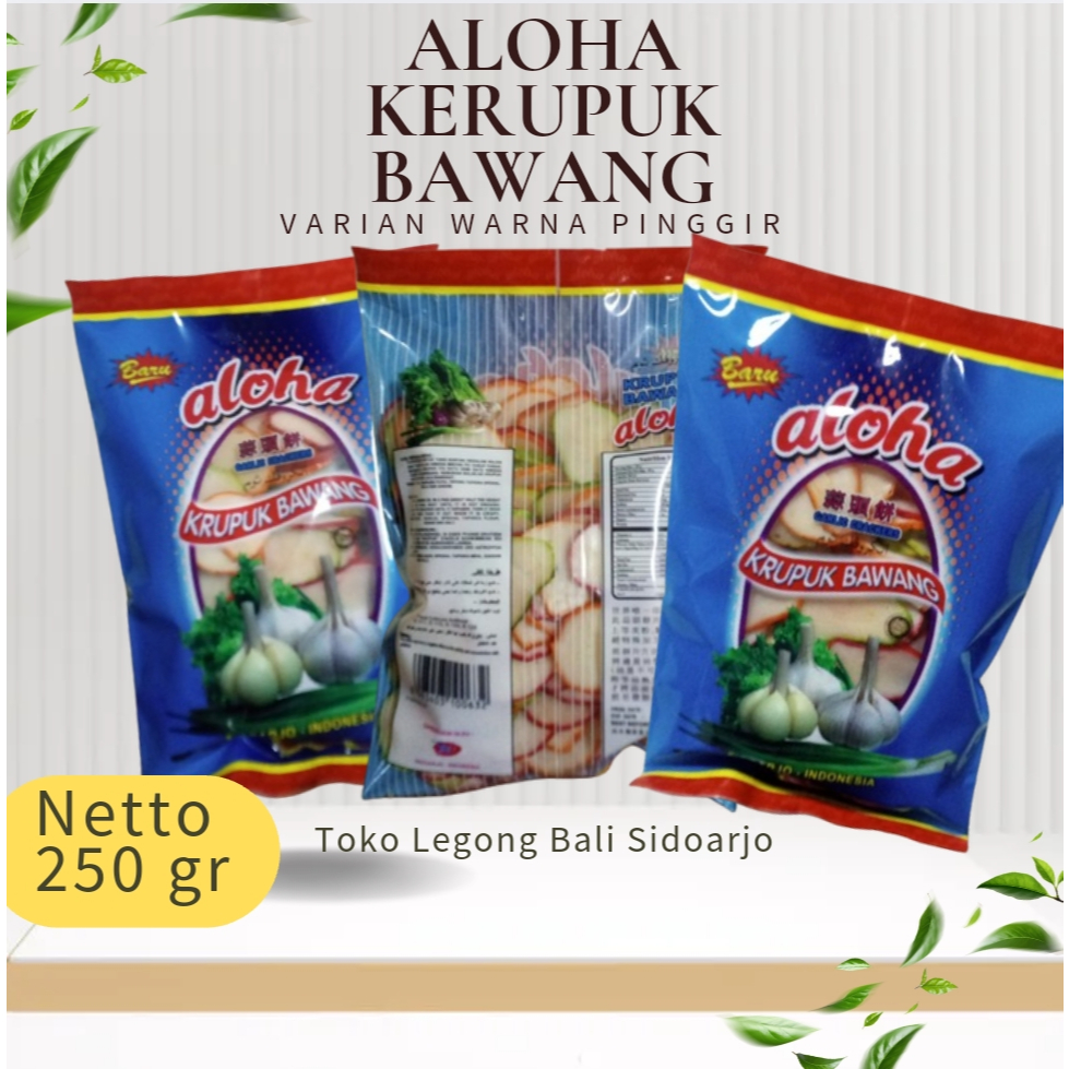 

Aloha Kerupuk Bawang Mentah Varian Warna Warni Pinggir 250 gr