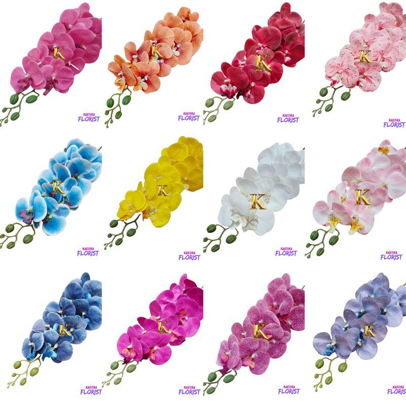 Bunga anggrek Kuntum 9 , bunga anggrek premium , anggrek latex , anggrek premium, bunga dekorasi