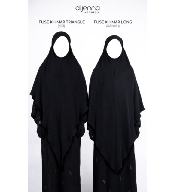 Aljenna Fuse Khimar Triangle Black Mauve Taupe Teal Blue