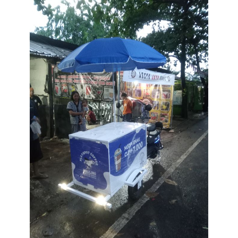 

gerobak kopi sepeda listrik 100x60x60
