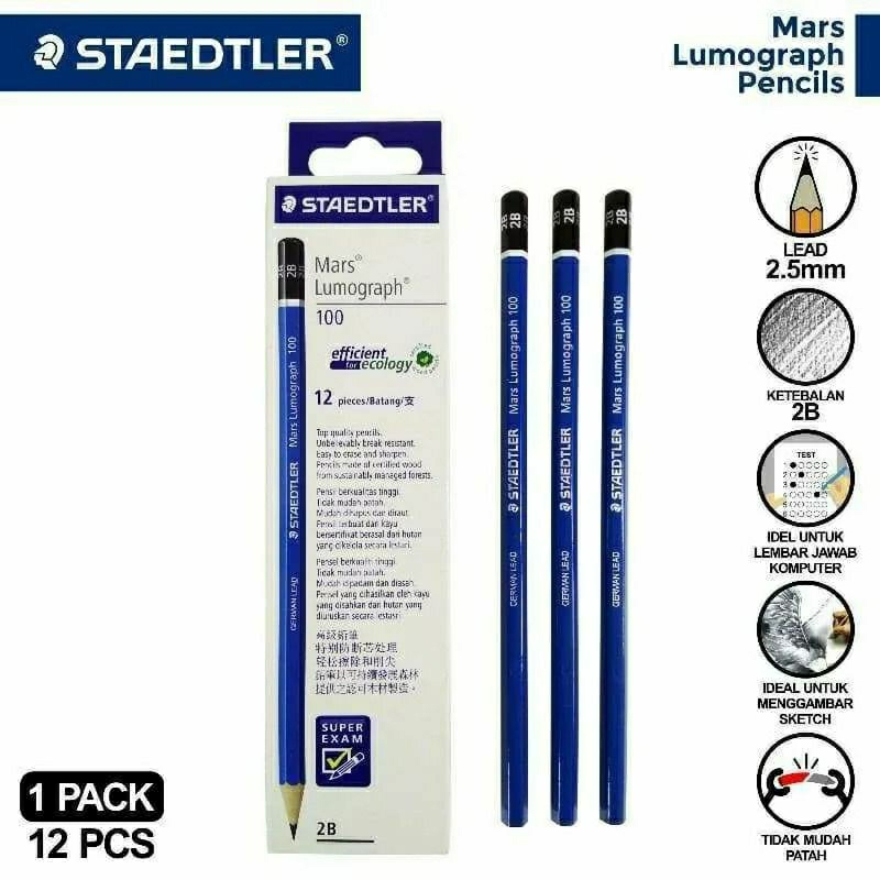 

PENSIL 2B STAEDLER 1 PAK ( 12 PCS )