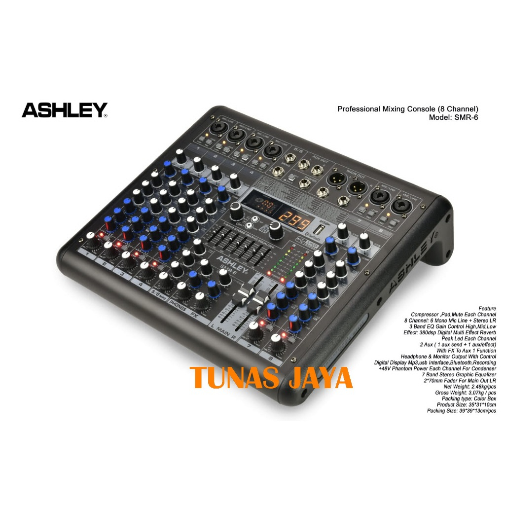 Mixer Ashley SMR6 Original mixer ashley smr 6 Channel Bluetooth