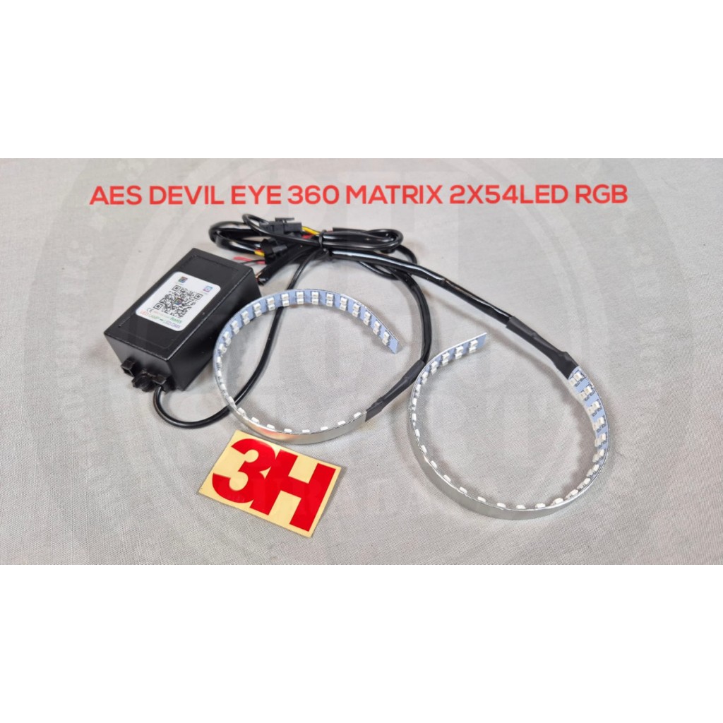 LAMPU LED AES DEMON EYE DEVIL EYE 360 MATRIX 2X54LED RAINBOW