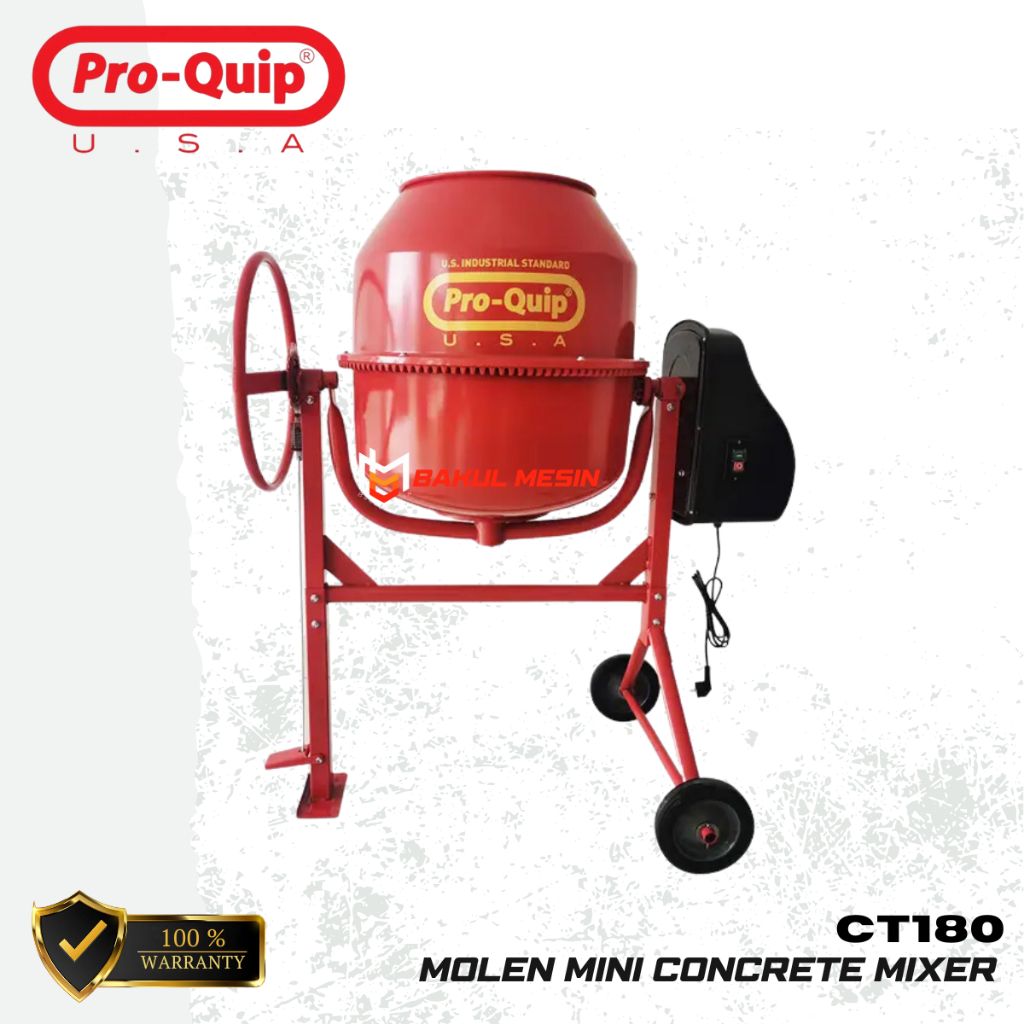PROQUIP CT180 Mesin Molen Listrik Molen Mini Concrete Mixer CT 180