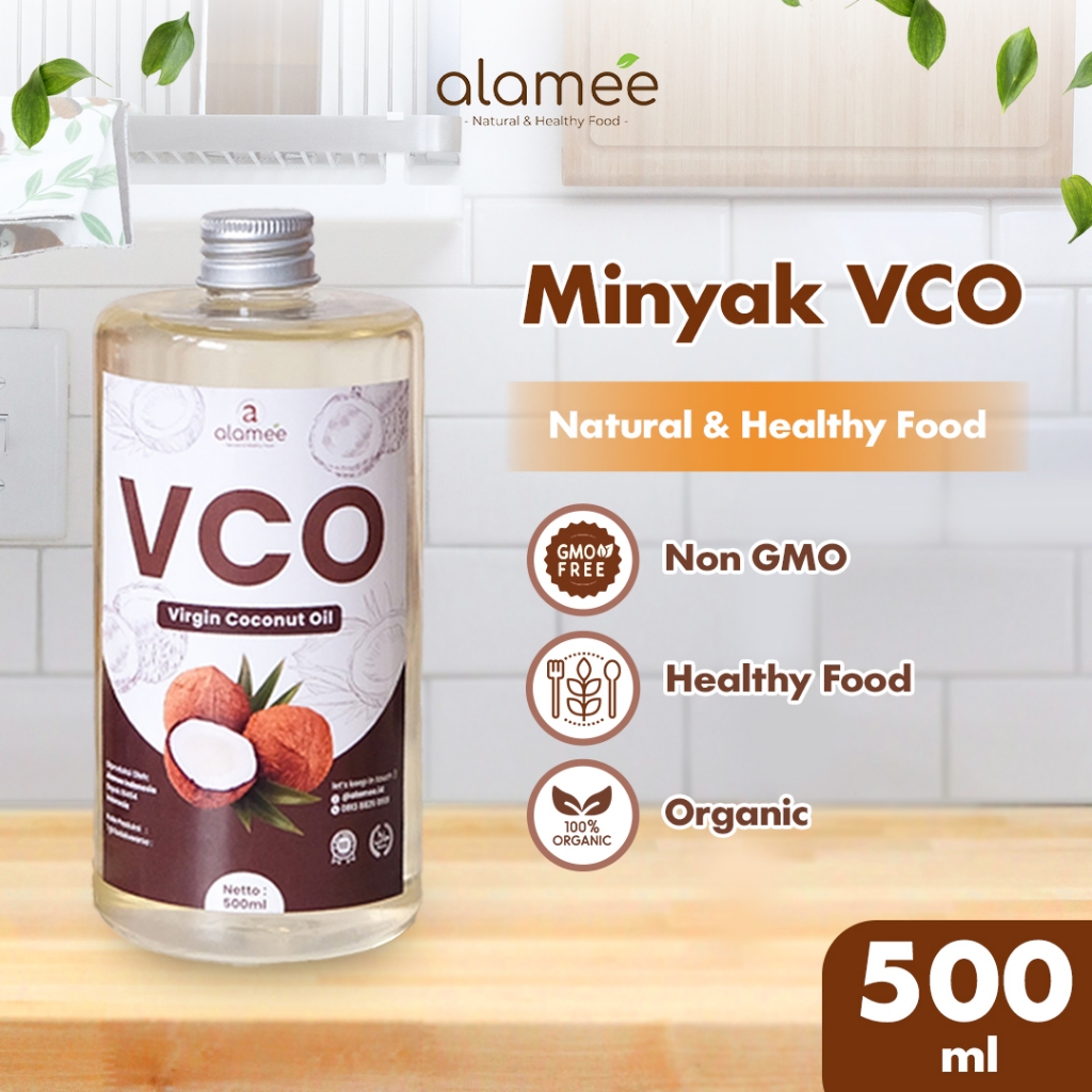 

ALAMEE Minyak Kelapa Murni Extra Virgin Coconut Oil VCO Asli Dapat Diminum Organik Masak Minum 500ml