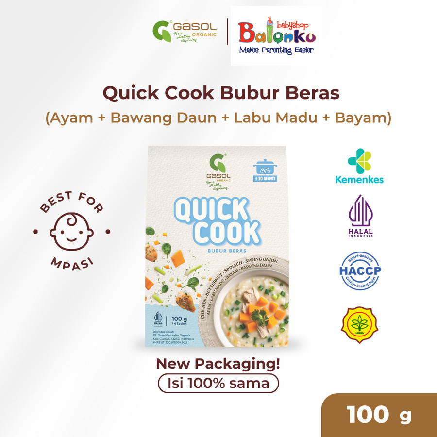 

GASOL Quick Cook CHICKEN PUMPKIN Bubur Beras Organik MPASI 100gr