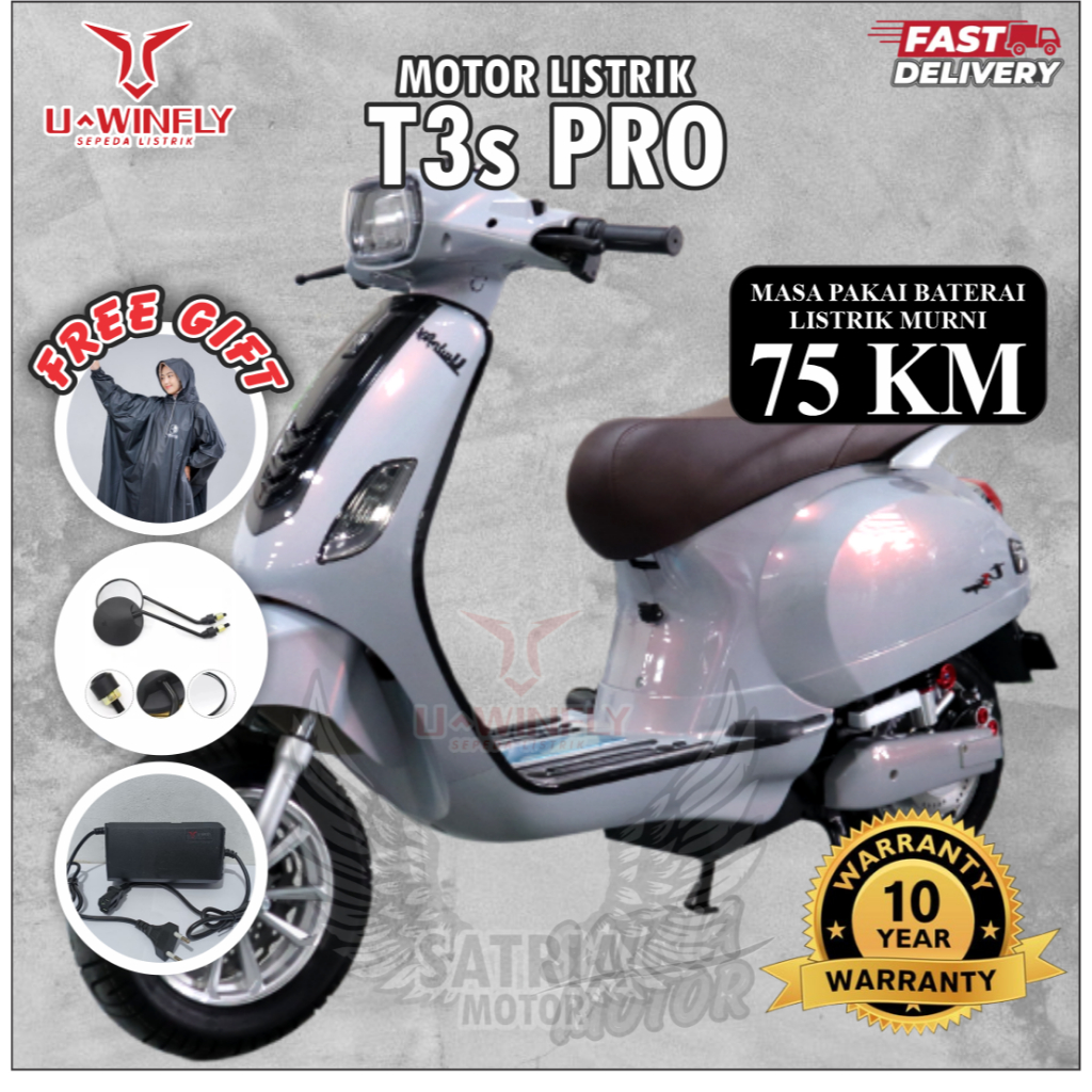 U-WINFLY Sepeda Listrik terbaru T3s PRO 2024 Garansi Resmi uwinfly / Motor Sepeda Listrik uwinfly mu