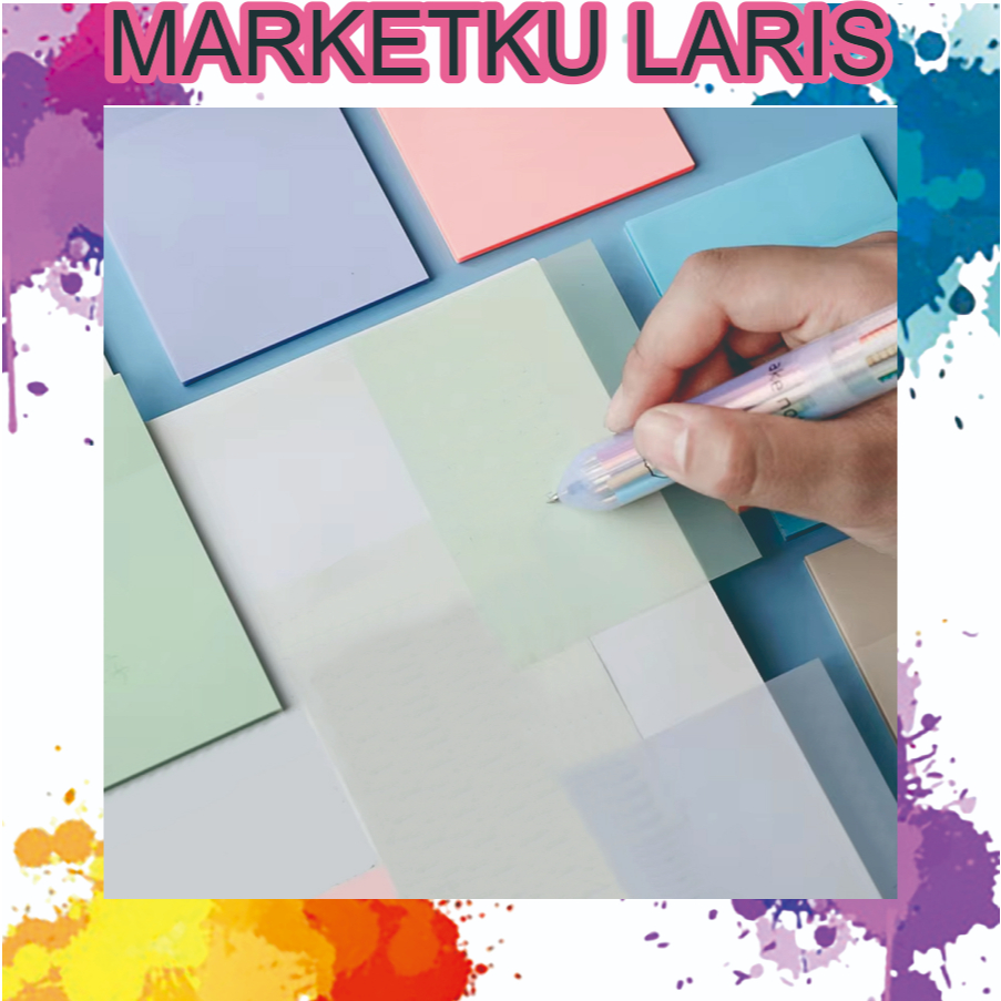 

MKL 50pcs Sticky Note Transparan Tahan Air Kantor / Sekolah kantor/ Plastik Dapat Ditulis Permukaan Halus/memo bening tempel S145