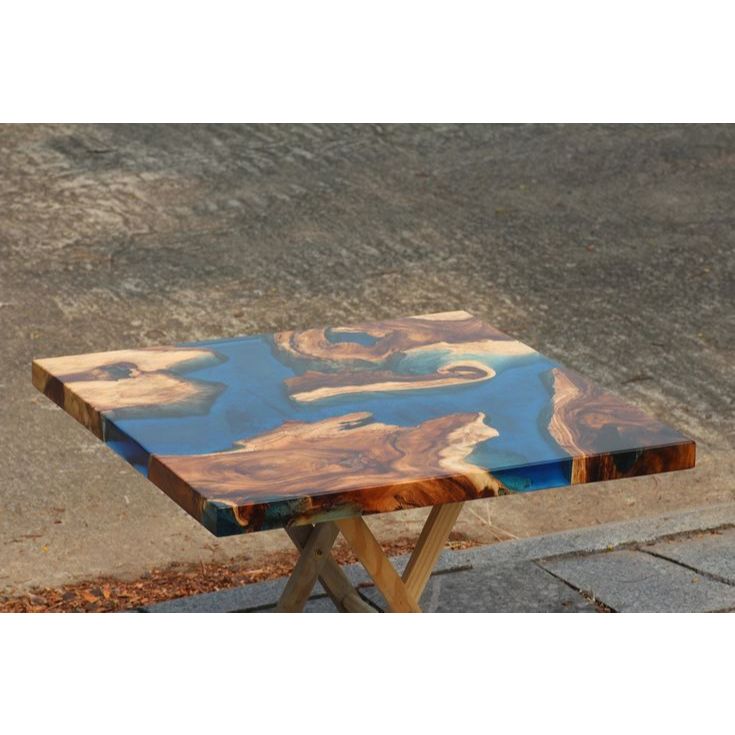 MEJA TAMU KAYU KOMBINASI RESIN MEJA TAMU MODERN MEJA TAMU RESIN MURAH MEJA KAYU